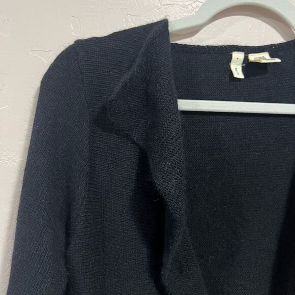 MOTH Anthropologie Lambs Wool Angora Rabbit Flap Black Cardigan Sweater Size M - Picture 3 of 7